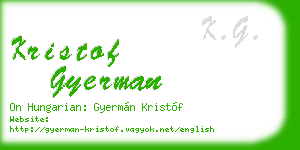 kristof gyerman business card