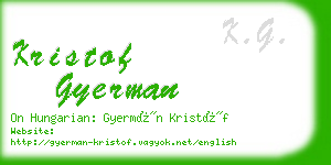 kristof gyerman business card